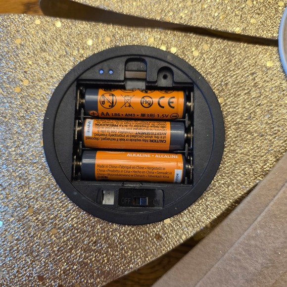 Gold Glitter Christmas Wedding  LED Lights Battery Operated Decoration 24" - Picture 3 of 14